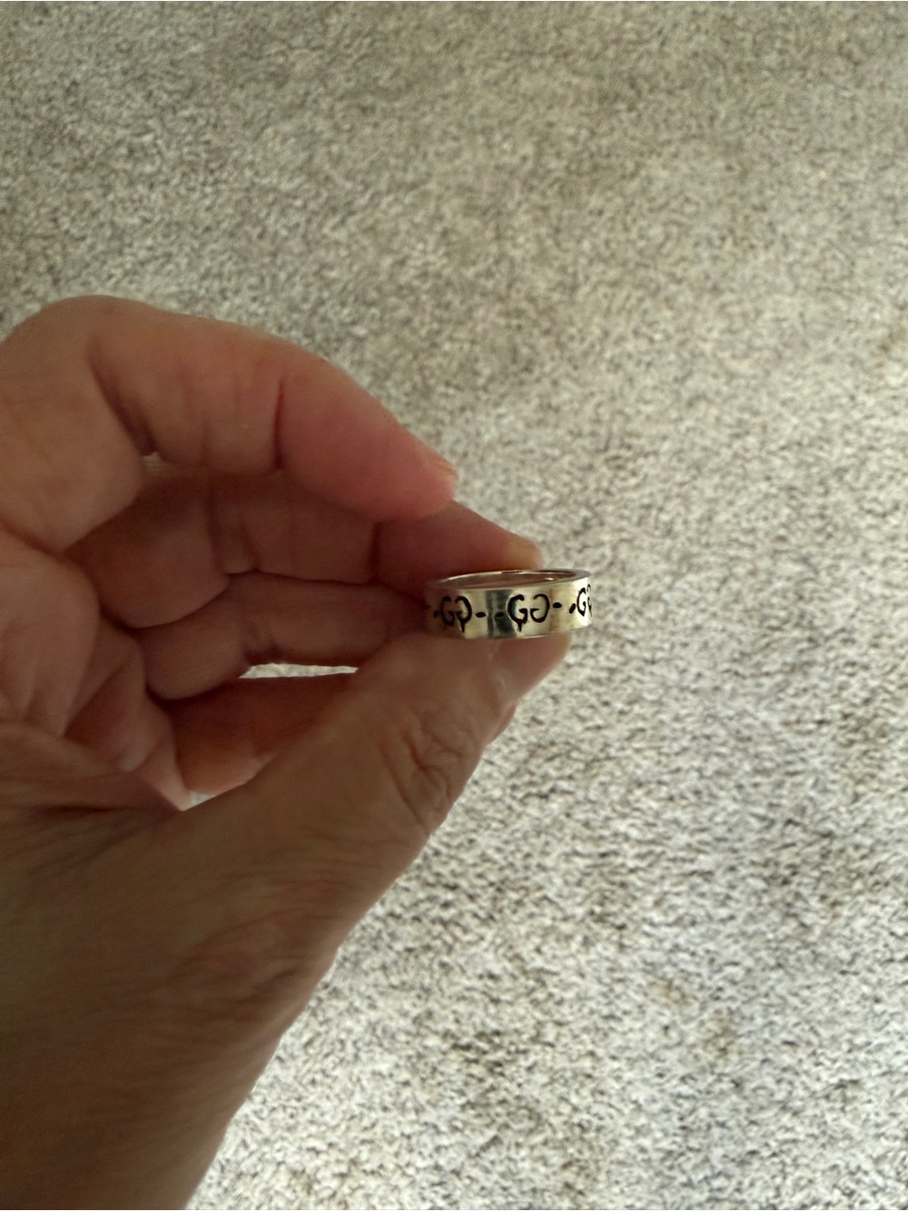Gucci Ghost 6MM Silver Band Ring Size 5.5 - Picture 2 of 5